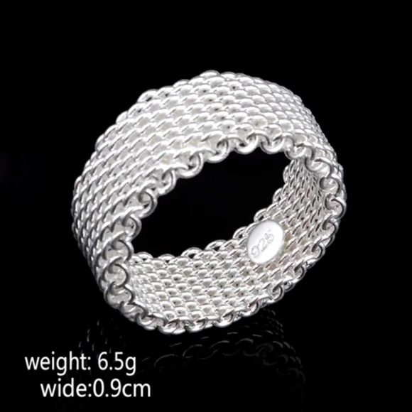 Sterling Silver Thick Mesh Band - Picture 2 of 7